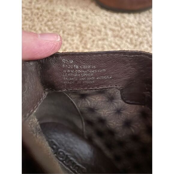 Born Brown Leather High Heel Ankle Boots zip up Womens Size 8.5M/W Style D40503 - Picture 5 of 6